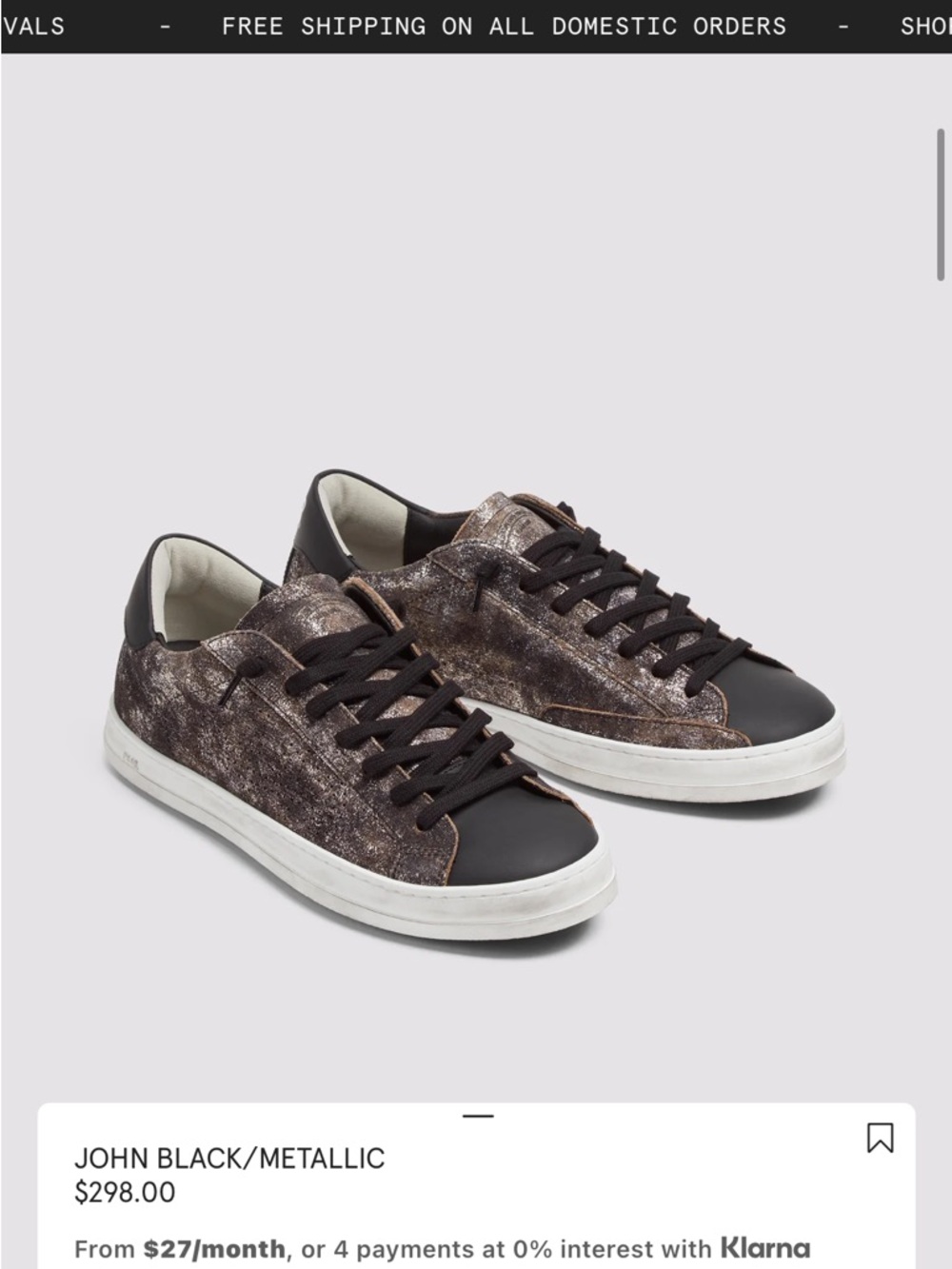 John Black/Metallic P448 Sneakers
